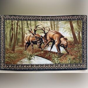 Large Deer Tapestry Wall Hanging 100% Cotton Made in Turkey